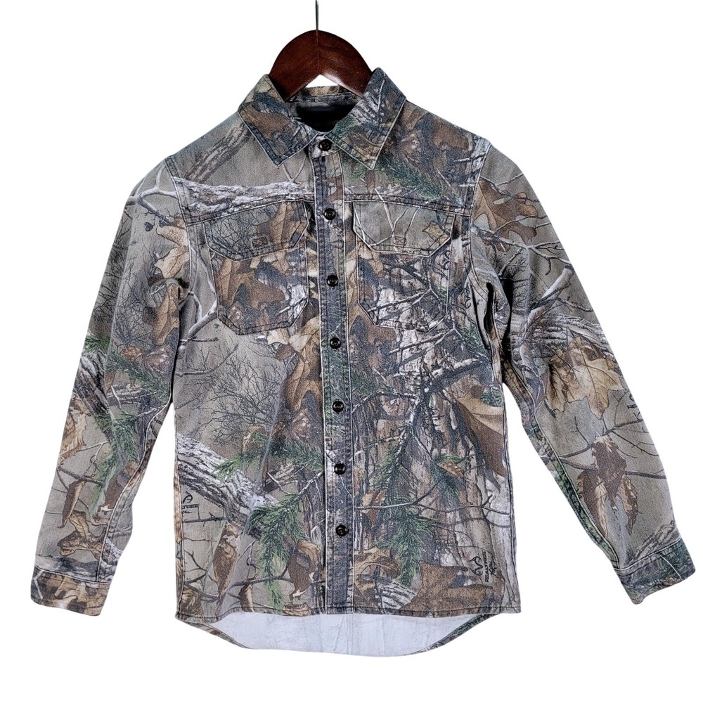 Vintage Cabela's Shirt Size Small Camo Realtree Xtra Button Twill Long Sleeve